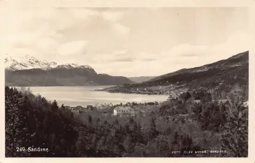Norwegen Sandane Gesamtansicht Vintage Postkarte