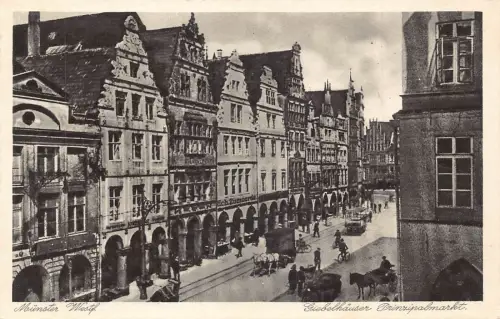 L324 Deutschland Münster Giebelhaeuser Prinzipalmarkt Hch Zumnorde Laden Postkarte