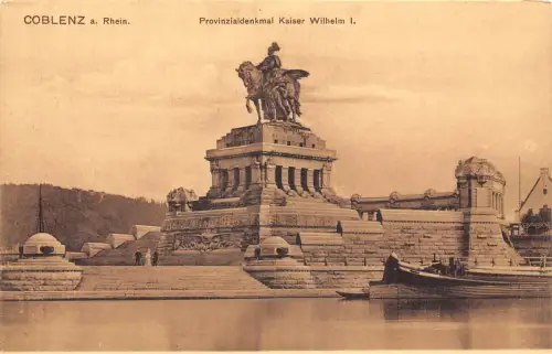 L323 Deutschland Koblenz a Rhein Berg Kaiser Wilhelm I Vintage Postkarte