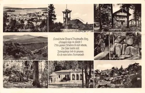 L323 Deutschland Luisenburg Drei Brüder Steine Alexanderbad Wunsiedel RPPC Postkarte