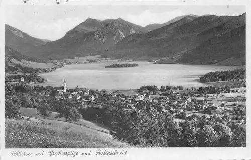 L324 Deutschland 1942 Scliersee mit Brecherspitze und Bodenschneid Vintage Postkarte