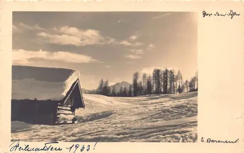 L323 Deutschland 1938 Blankenburg Harz Landschaft Hütte im Schnee Vintage Postkarte
