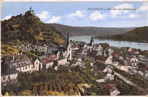 L323 Deutschland 1927 Braubach a Rh Marksburg Zitadelle Vintage Postkarte