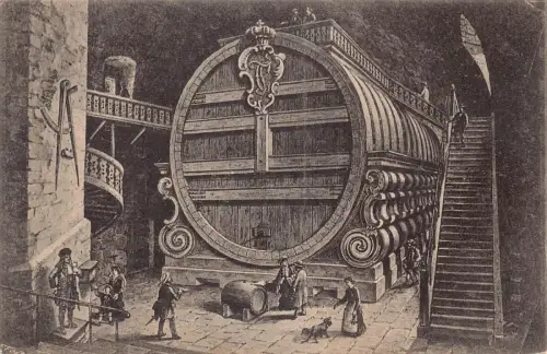 L322 Deutschland Heidelberg Grosse Fass Big Barrick Wein Jahrgang Postkarte