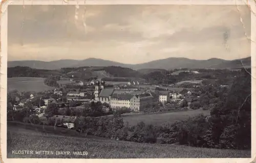 L322 Deutschland 1941 Feldpost WWII Kloster Metten Bayr Wald Vintage Postkarte