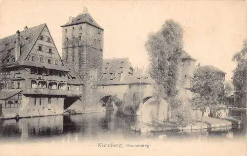 L321 Deutschland Nürnberg Henkersteg Vintage Postkarte