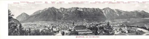 A077 Österreich Innsbruck und Blick auf Berg Isel Panorama Typ Postkarte