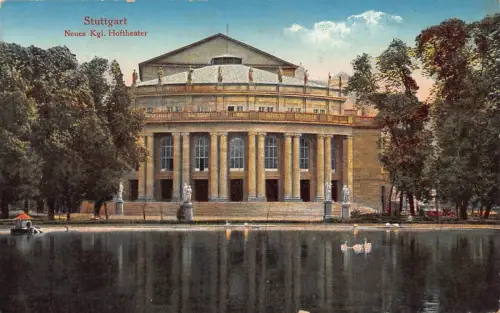 L053 Deutschland 1919 Feldpost 1. Weltkrieg Stuttgart Neues Hofttheater Vintage Postkarte