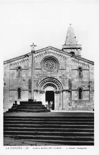 Spanien La Coruna Santa Maria del Campo Vintage Postkarte