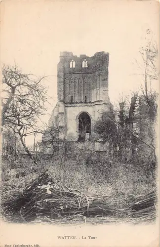 Frankreich Watten La Tour Turm Vintage Postkarte