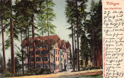 L10 Deutschland 1907 Villingen Das Waldhotel Vintage Postkarte