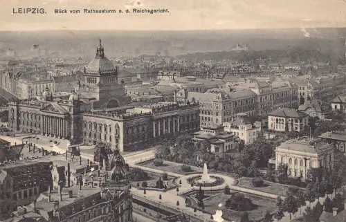 L010 Deutschland 1914 Leipzig Rathausturm Rathausturm Vintage Postkarte