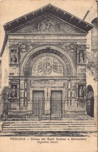 Italien 1914 Perugia Chiesa di Santi Andrea e Bernardino Kirche Vintage Postkarte