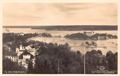 Schweden Saltsjoebaden Vy oever Port Vintage Postkarte