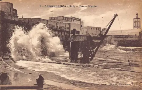 Marokko Casablanca 1912 Hafen Primitif Boote Pferde Vintage Postkarte