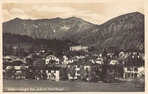 Österreich Salzkammergur Bad Jschl mit Hotel Bauer Vintage Postkarte