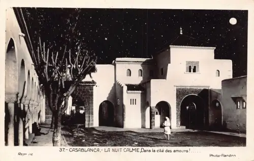 Marokko Casablanca La Nuit Calme Dans la cite des Amours Mondschein Postkarte