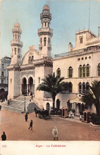 Algerien Algier Kathedrale Vintage Postkarte