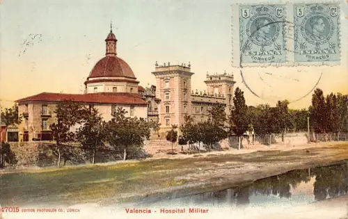 L142 Spanien 1921 Valencia Militärkrankenhaus Vintage Postkarte