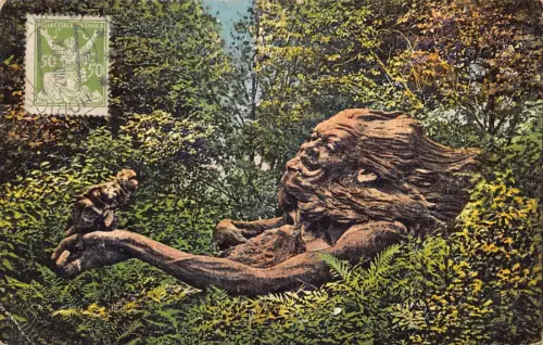 L141 Tschechien 1924 Horice Horschitz Krakonos anthropomorpher Baum Postkarte