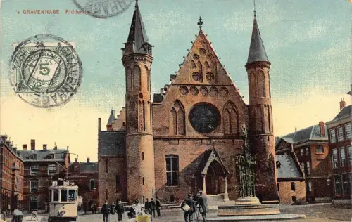 L143 Niederlande 1922 Den Haag Ridderzaal Straßenbahn Den Haag Vintage Postkarte