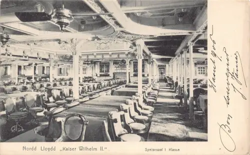 L163 Deutschland 1905 Nordd Lloydd "Kaiser Wilhelm II" Schiffsinnenpostkarte