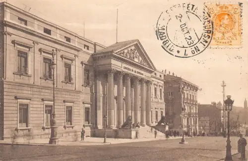 L142 Spanien 1923 Madrid Congreso de los Diputados Vintage Postkarte