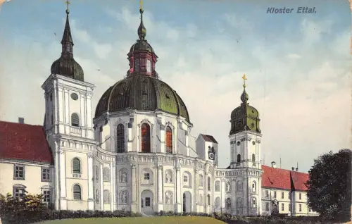 L172 Deutschland 1910 Bayern Kloster Kloster Ettal Vintage Postkarte