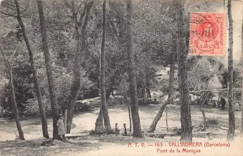 L142 Spanien 1922 Vallvidrera Barcelona Font de la Manigua Vintage Postkarte
