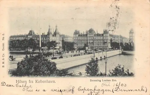 C045 Dänemark Kopenhagen Gesamtansicht 1903 Vintage Postkarte