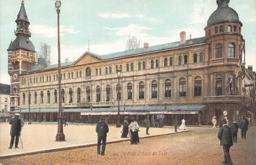 C047 Belgien Ostende L'Hotel de Ville 1965 Vintage Postkarte