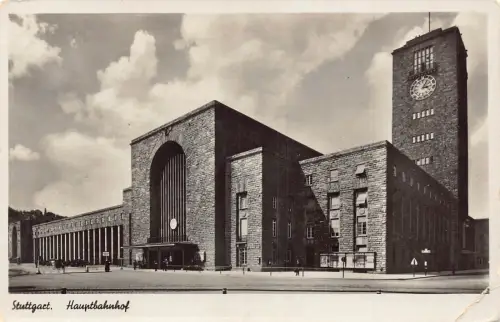 C048 Deutschland Stuttgart Hauptbahnhof 1937 alte Postkarte