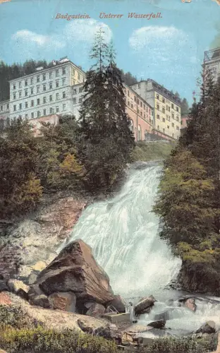 C042 Österreich, Badgastein Unterer Wasserfall Vintage Postkarte