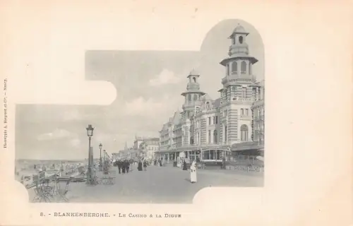 C047 Belgien Blankenberghe Le Casino La Digue Vintage Postkarte