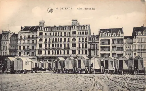 C047 Belgien Ostende Hotel Prachtvolle Vintage Postkarte