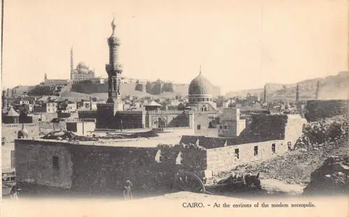 C046 Ägypten Kairo In der Umgebung der muslimischen Nekropole Vintage Postkarte