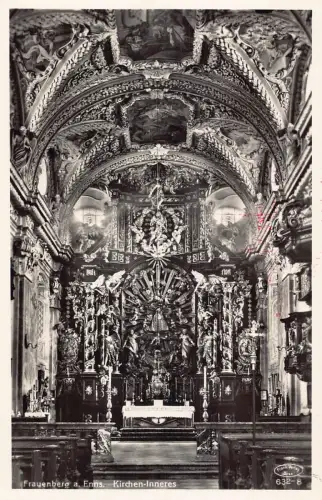 C041 Österreich, Frauenberg Enns Kirchen Inneres 1939 alte Postkarte