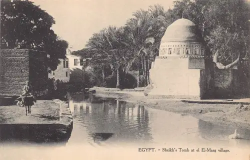C046 Ägypten Scheichs Grab im Dorf El-Marg Vintage Postkarte