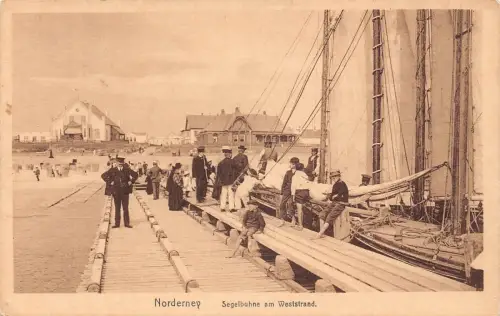 C048 Deutschland Norderney Boot Vintage Postkarte