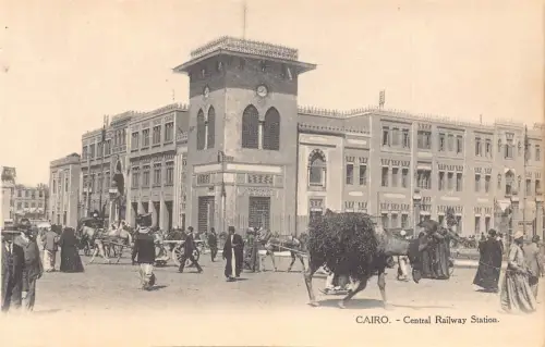 C046 Ägypten Kairo Hauptbahnhof Vintage Postkarte