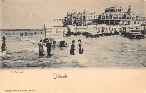 C047 Belgien Ostende vue sur la Plage Vintage Postkarte