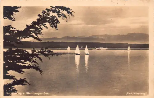 C048 Deutschland Starnberg Boote 1928 Vintage Postkarte
