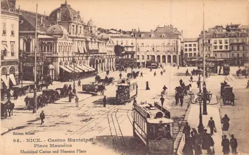 C044 Frankreich Nice Casino Municipal Vintage Postkarte