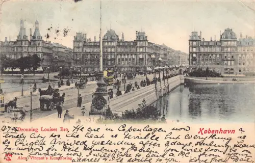 C045 Dänemark Kopenhagen Dronning Louises Bro 1904 alte Postkarte