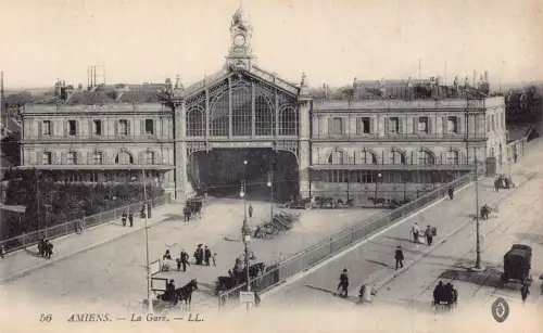 C044 Frankreich Amiens La Gare Vintage Postkarte