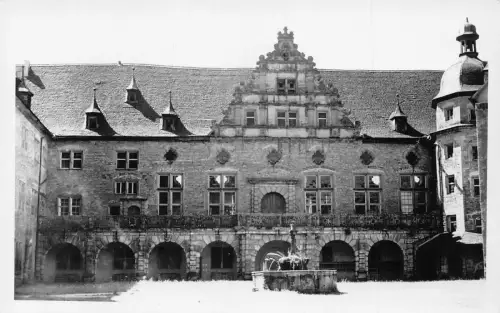 L171 Deutschland Schlosshof Schloss Weikersheim Vintage Postkarte