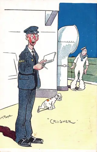 L008 Marine Spitznamen Serie signiert GM Payne Crusher Vintage Postkarte