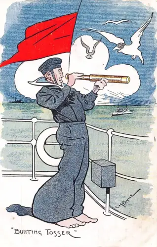 L008 Marine Spitznamen Serie signiert GM Payne Bunting Tosser Vintage Postkarte