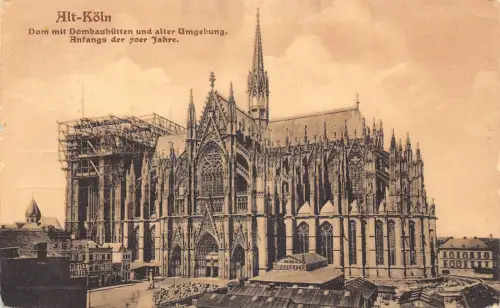 L172 Deutschland 1928 Alt Koeln Köln Dom Dom Dombauhütten Vintage Postkarte