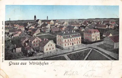 L171 Deutschland 1901 Gruss aus Wörishofen Panoramablick Vintage Postkarte
